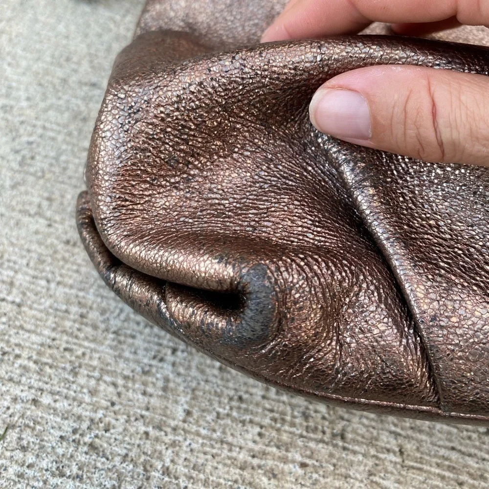 COACH Bronze Metallic Leather Shoulder Bag